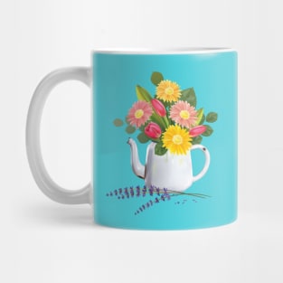 Vintage Coffee Pot With Flowers Mug